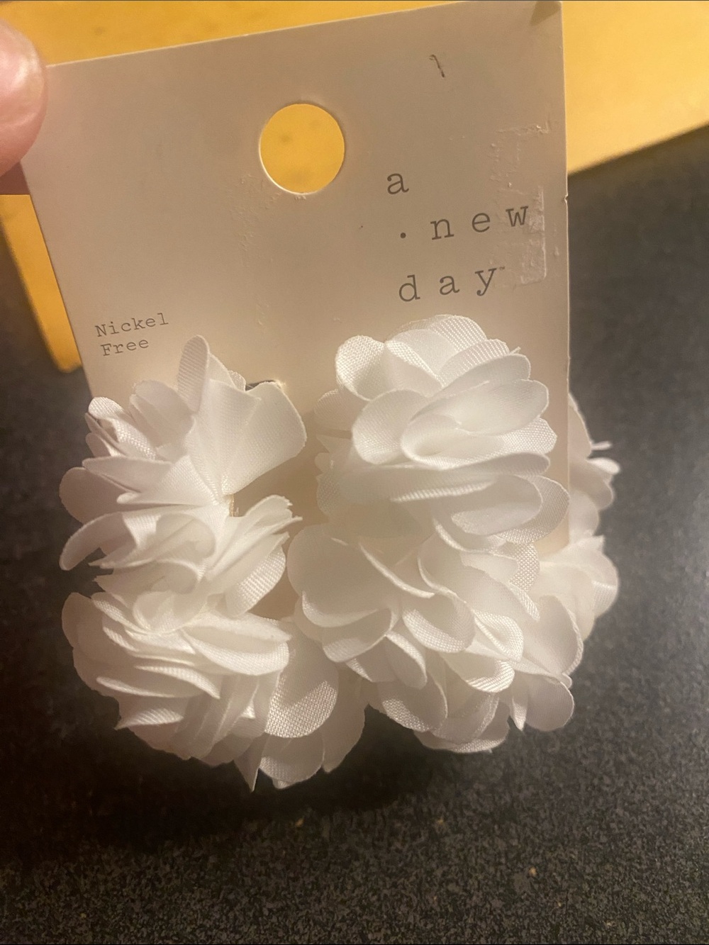 a new day White Floral Earrings